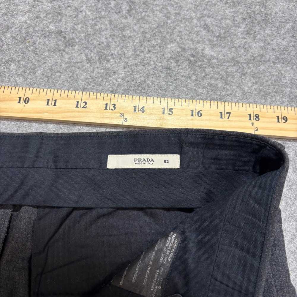 Prada Mens Charcoal Gray Virgin Wool Blend Dress Pants Made in Italy Size 52